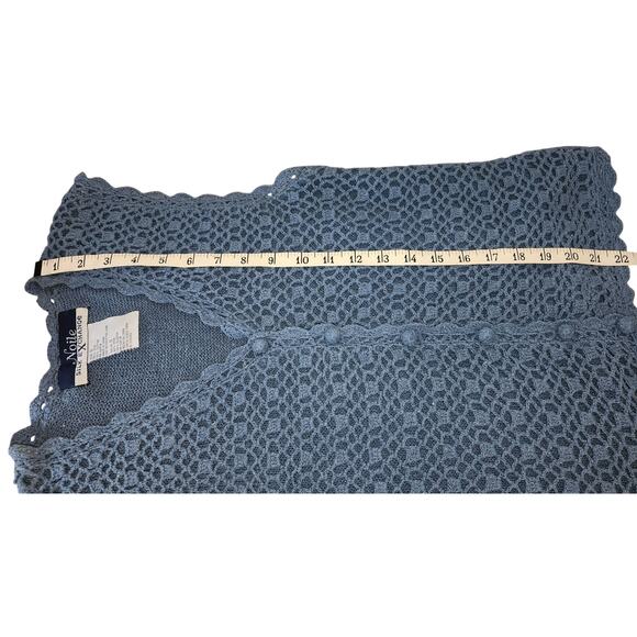 Noile Silk Exchange Vtg Blue 1990's 80% Silk Crochet Vest Women Size Small - Picture 6 of 8